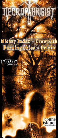 Necrophagist, Misery Index, Origin, Burning Skies, Crowpath